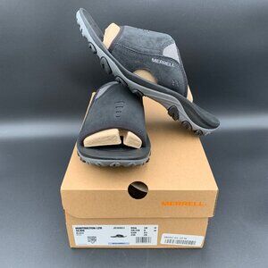 Merrell Slide Mens Sandals Huntington LTR Size 10 M Black Suede Mesh Slip-On